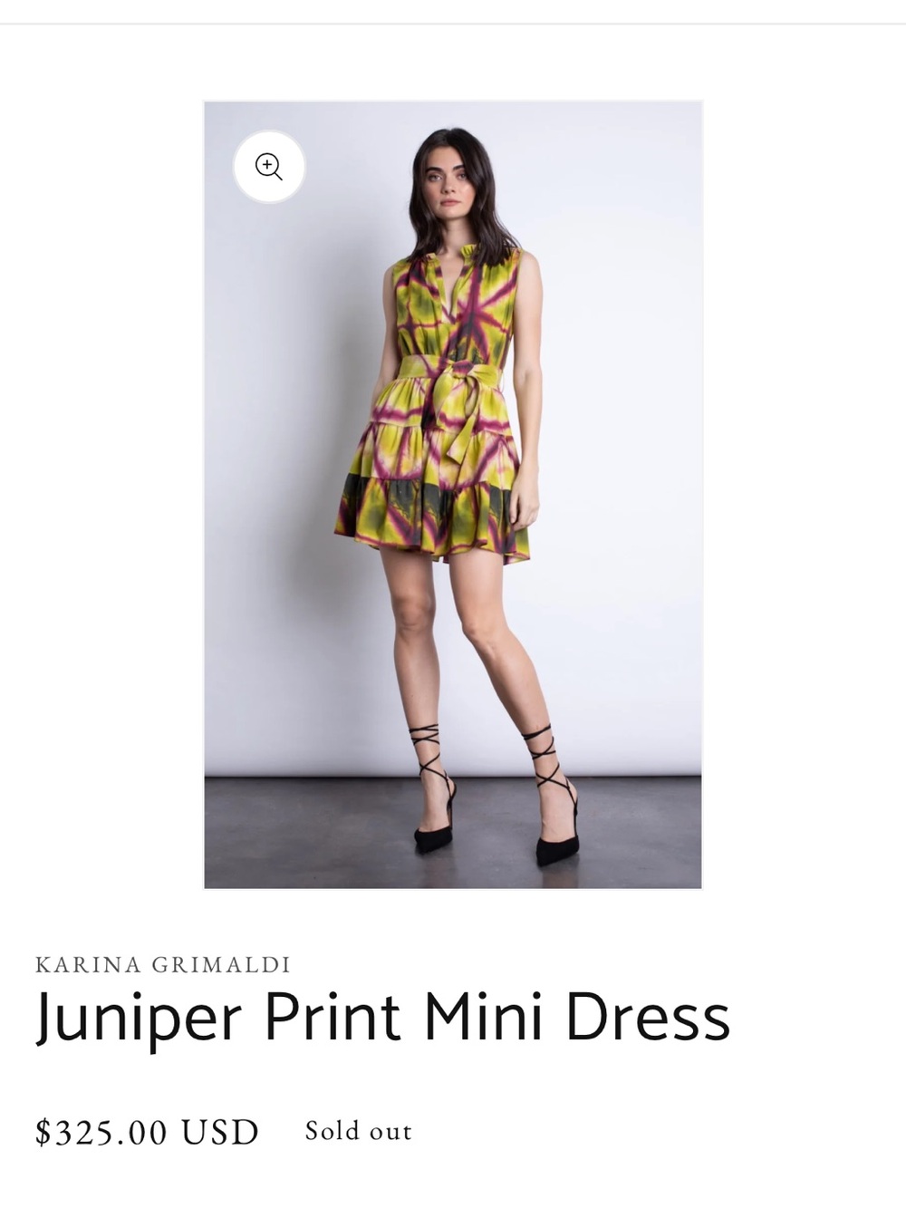 Karina Grimaldi Juniper Print Mini Dress - Yellow & Purple